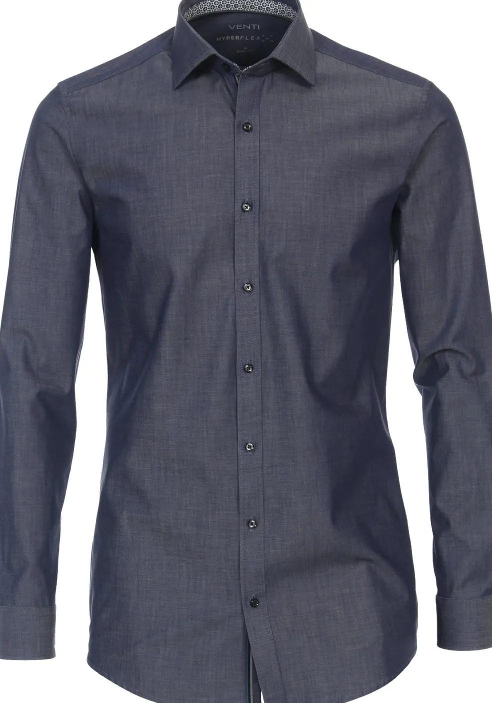VENTI body fit overhemd, twill, blauw