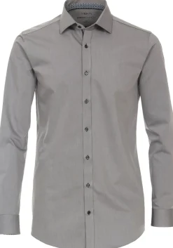 VENTI body fit overhemd, twill, grijs