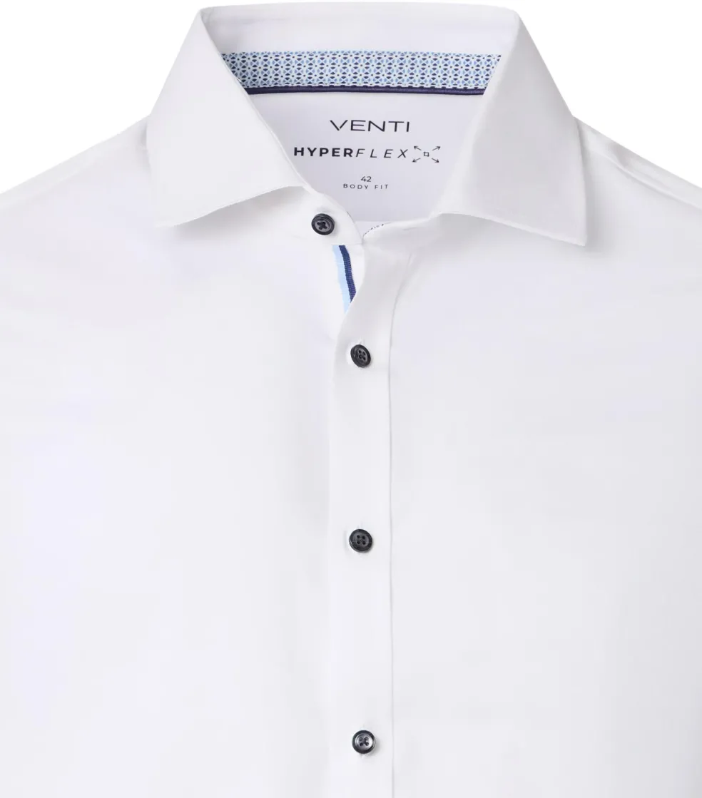 VENTI body fit overhemd, twill, wit