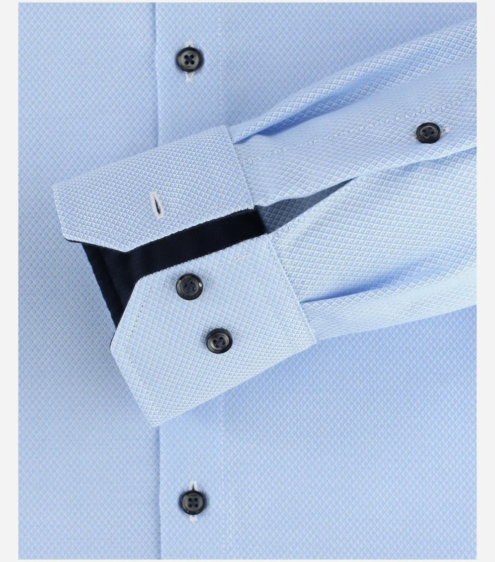 VENTI modern fit overhemd, dobby, blauw