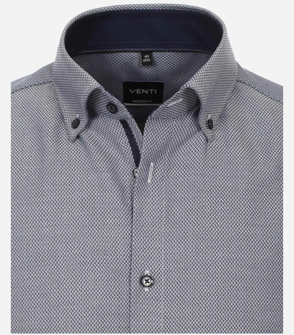 VENTI modern fit overhemd, dobby, blauw