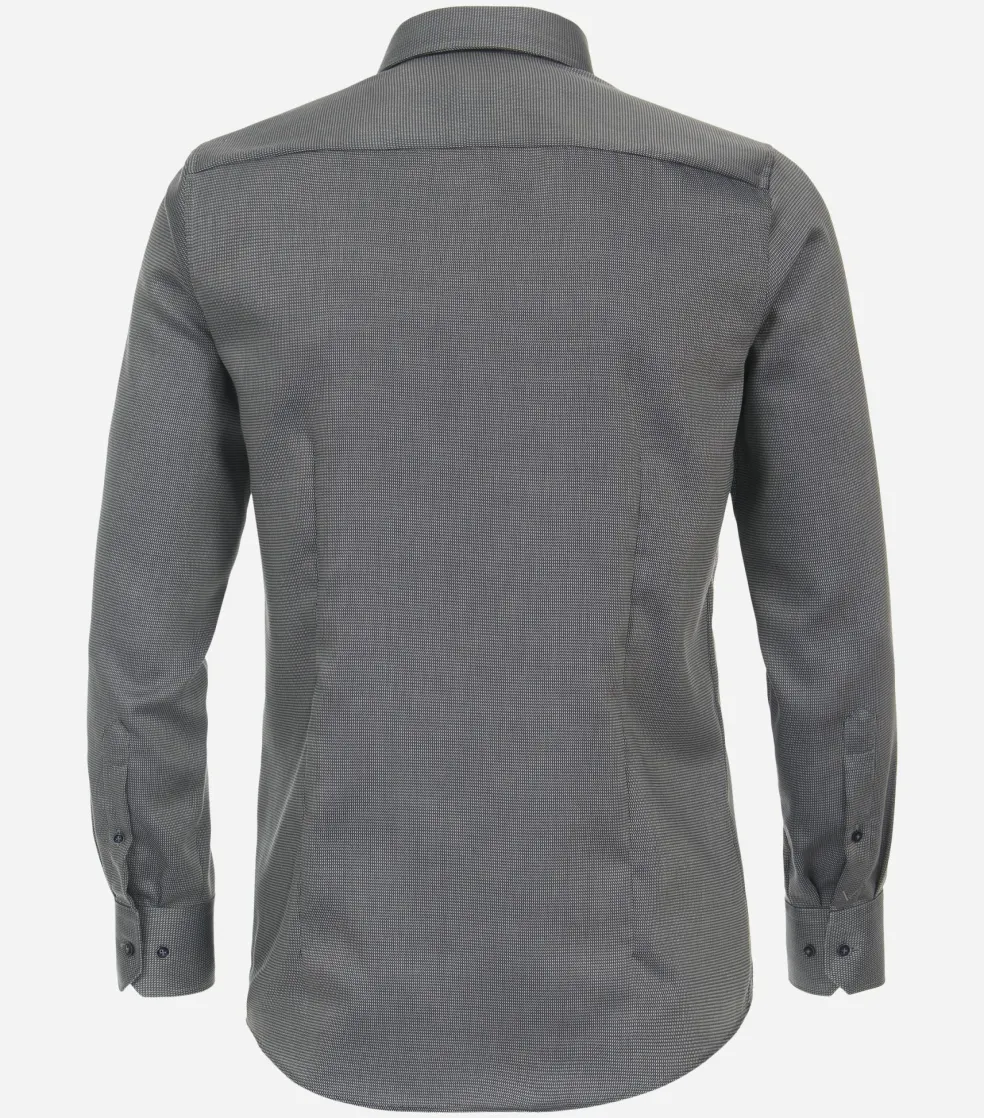 VENTI modern fit overhemd, dobby, groen, wit, blauw mini dessin