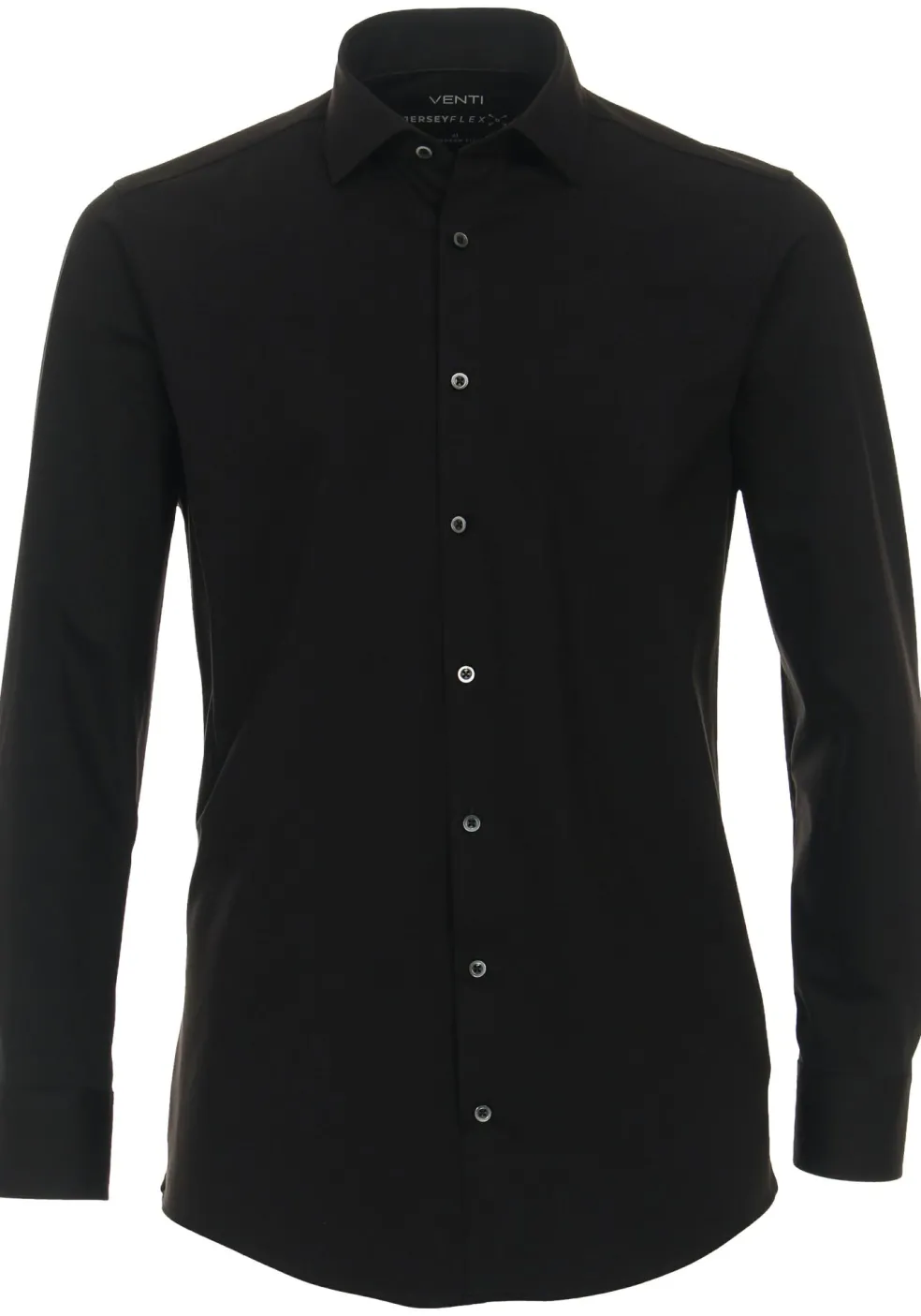 VENTI modern fit overhemd, jersey, zwart