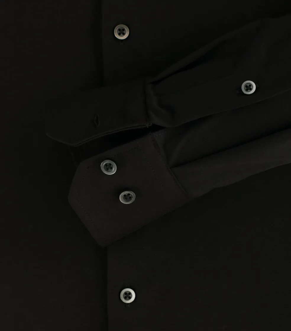VENTI modern fit overhemd, jersey, zwart