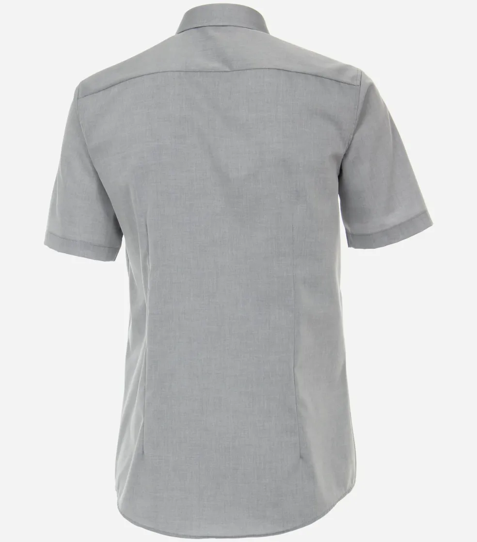 VENTI modern fit overhemd, korte mouw, popeline, grijs