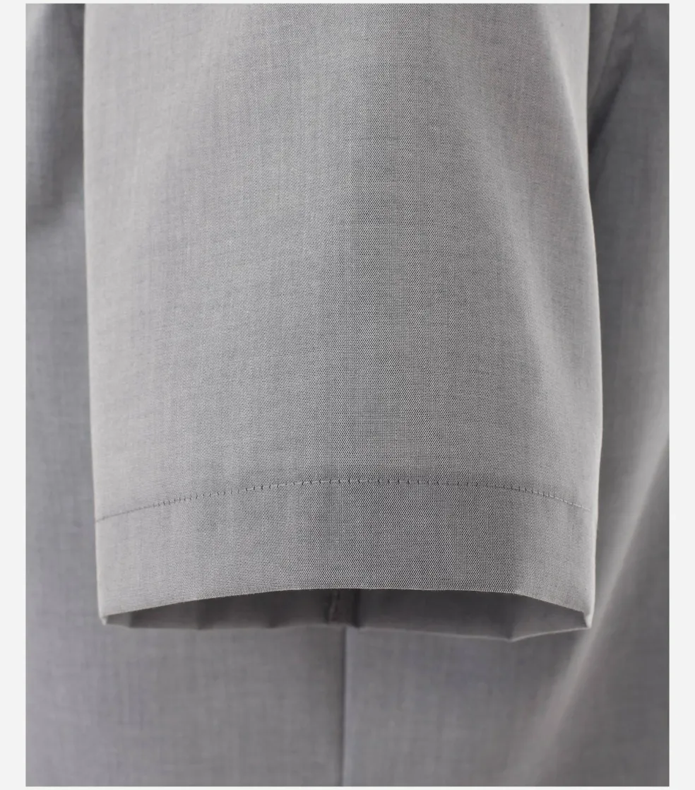 VENTI modern fit overhemd, korte mouw, popeline, grijs