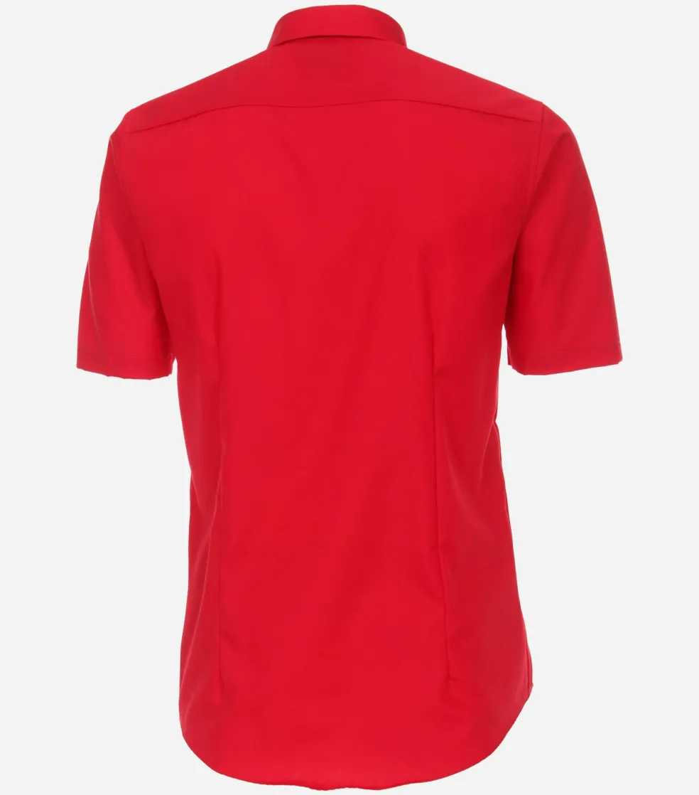 VENTI modern fit overhemd, korte mouw, popeline, rood