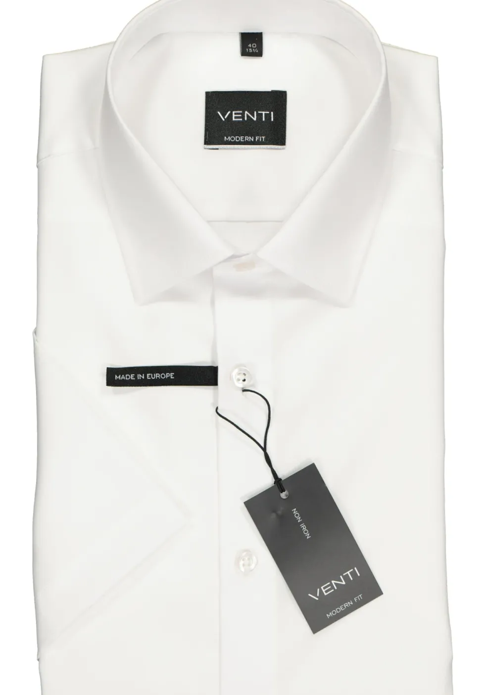 VENTI modern fit overhemd, korte mouw, wit