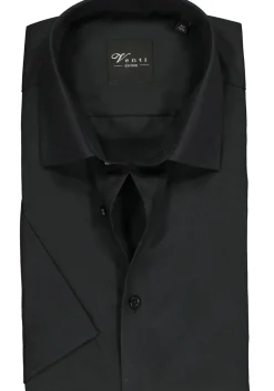 VENTI modern fit overhemd, korte mouw, zwart