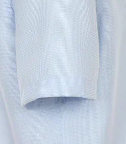 VENTI modern fit overhemd, korte mouw, dobby, blauw