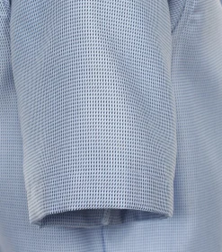 VENTI modern fit overhemd, korte mouw, dobby, blauw