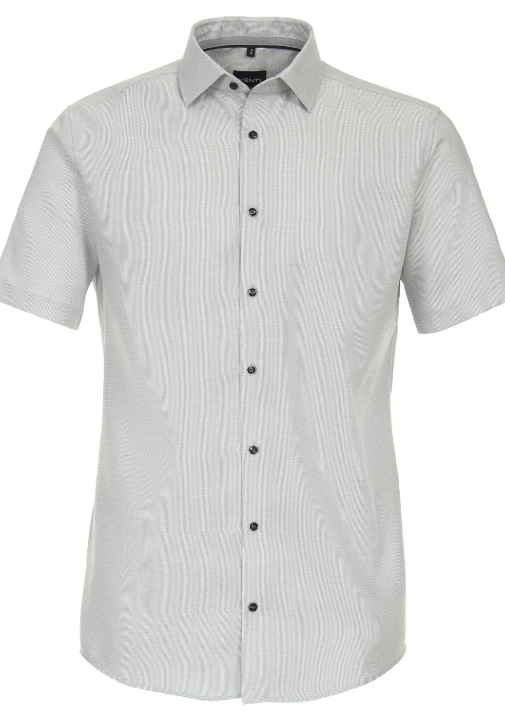 VENTI modern fit overhemd, korte mouw, dobby, grijs