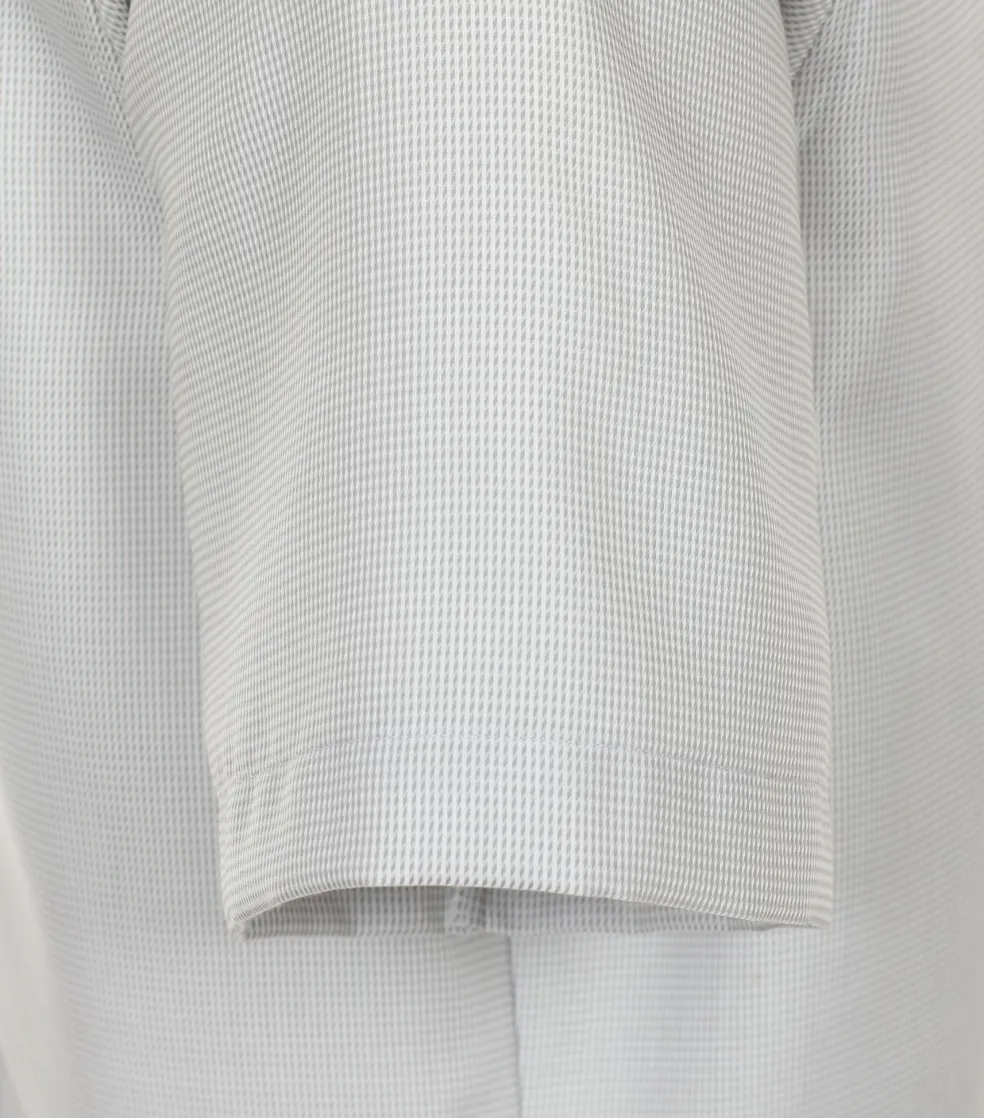 VENTI modern fit overhemd, korte mouw, dobby, grijs