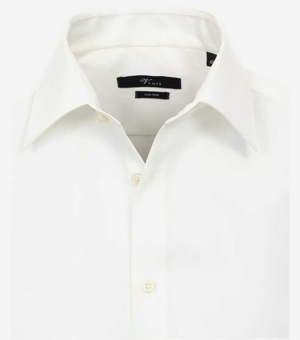 VENTI modern fit overhemd, korte mouw, popeline, beige