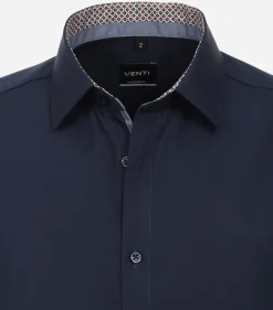 VENTI modern fit overhemd, korte mouw, popeline, blauw