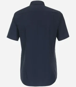 VENTI modern fit overhemd, korte mouw, popeline, blauw
