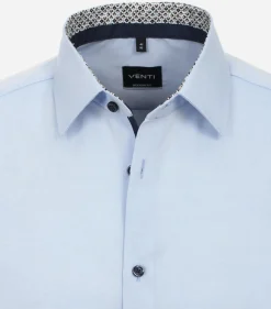 VENTI modern fit overhemd, korte mouw, popeline, blauw