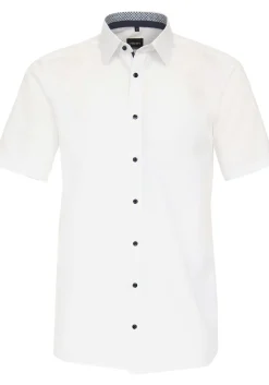 VENTI modern fit overhemd, korte mouw, popeline, wit
