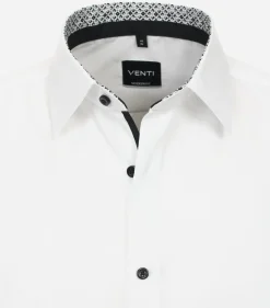VENTI modern fit overhemd, korte mouw, popeline, wit