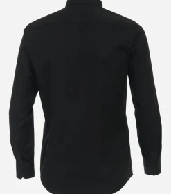 VENTI modern fit overhemd, mouwlengte 7, twill, zwart