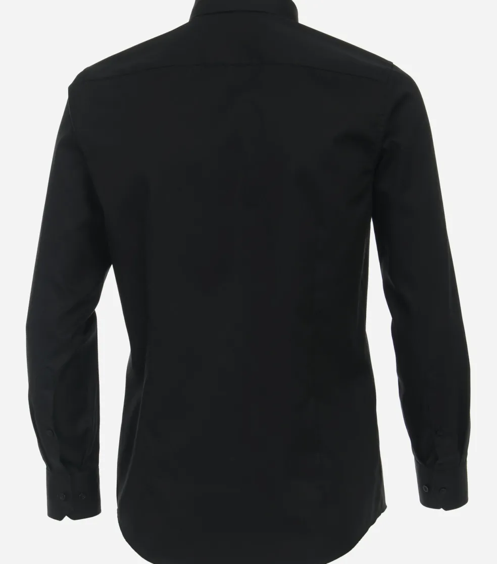 VENTI modern fit overhemd, mouwlengte 7, twill, zwart
