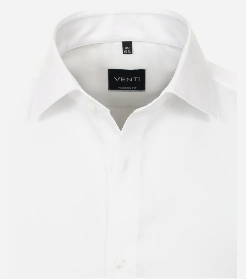 VENTI modern fit overhemd, mouwlengte 72 cm, twill, wit