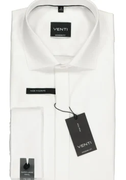 VENTI modern fit overhemd, mouwlengte 72 cm, dubbele manchet, wit