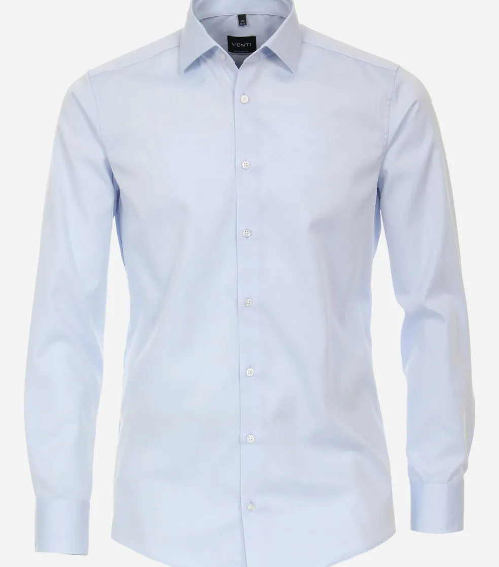 VENTI modern fit overhemd, mouwlengte 7, twill, blauw