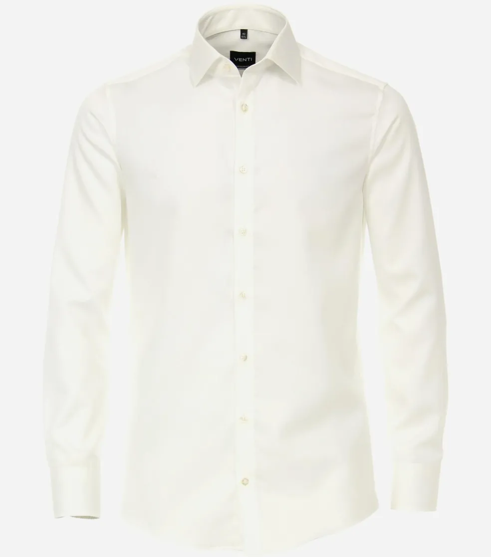 VENTI modern fit overhemd, mouwlengte 7, twill, beige
