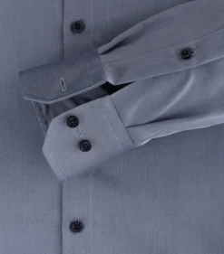 VENTI modern fit overhemd, mouwlengte 7, twill, grijsblauw