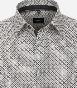 VENTI modern fit overhemd, popeline, antraciet dessin