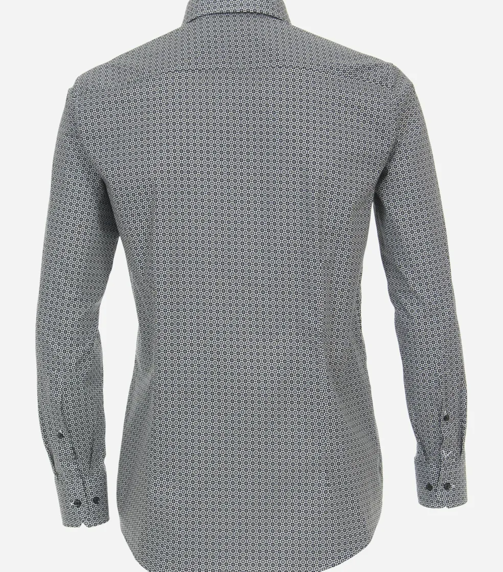 VENTI modern fit overhemd, popeline, blauw dessin