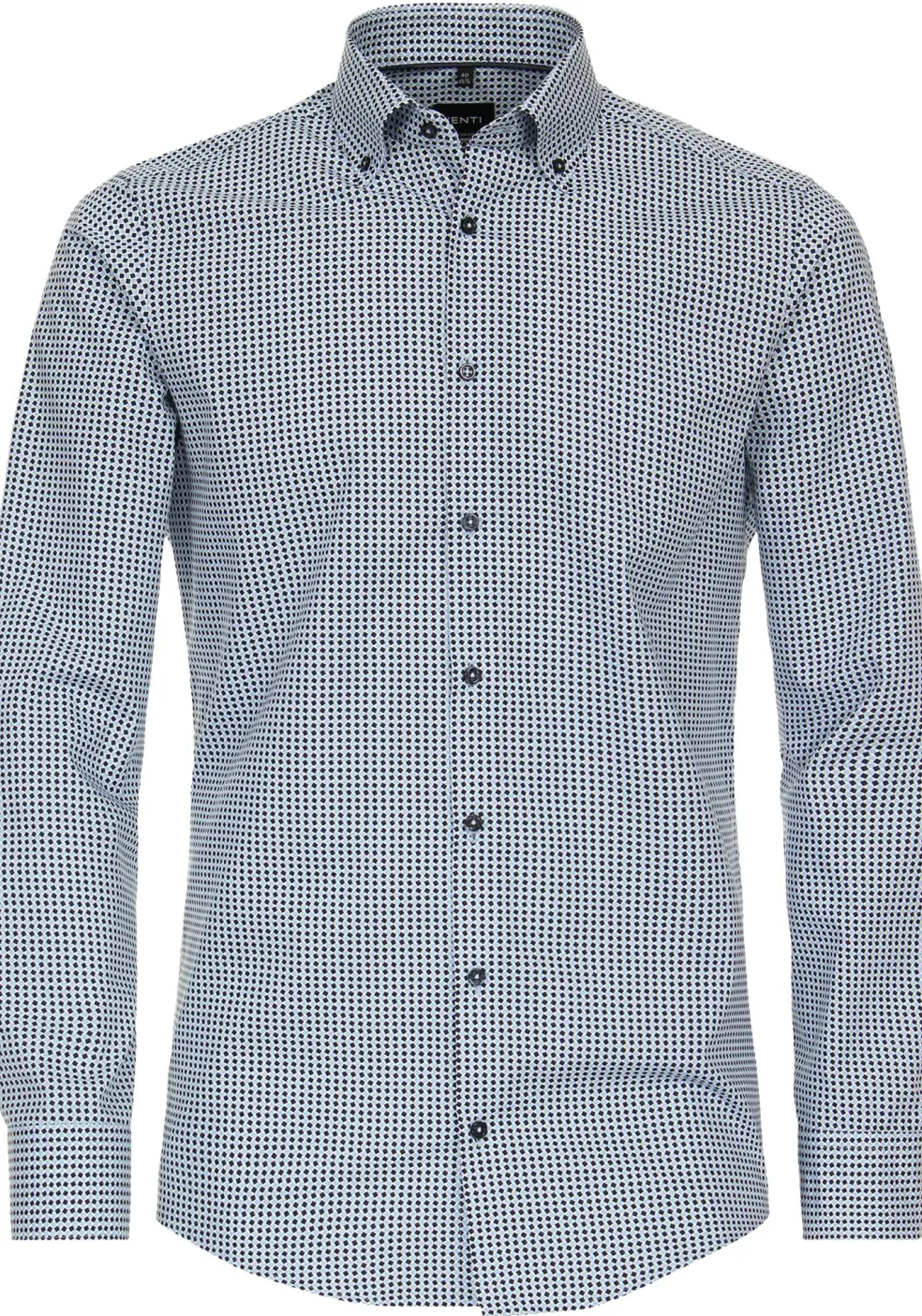 VENTI modern fit overhemd, popeline, blauw dessin