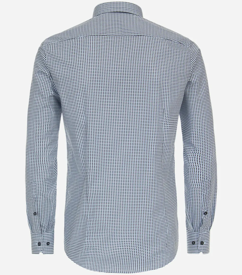 VENTI modern fit overhemd, popeline, blauw dessin