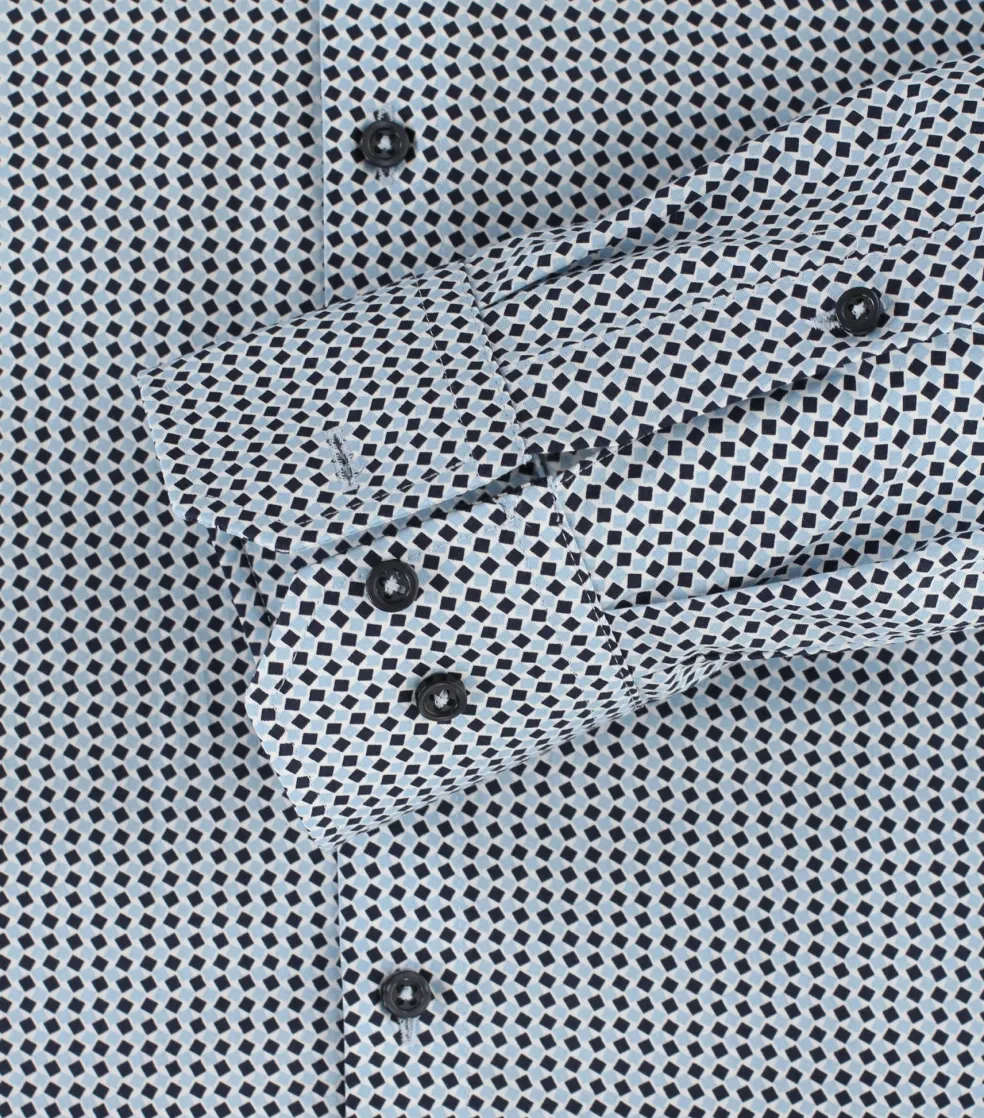 VENTI modern fit overhemd, popeline, blauw dessin