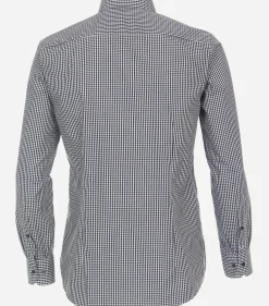 VENTI modern fit overhemd, popeline, blauw met wit geruit