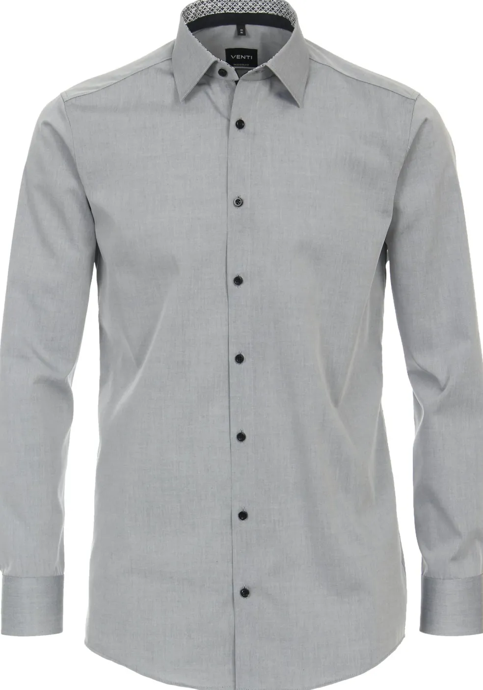 VENTI modern fit overhemd, popeline, grijs