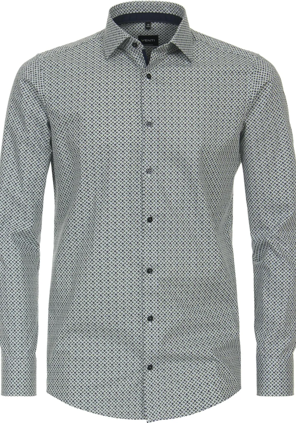 VENTI modern fit overhemd, popeline, groen dessin