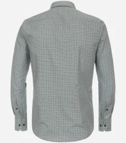 VENTI modern fit overhemd, popeline, groen dessin