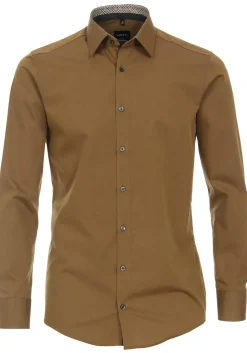 VENTI modern fit overhemd, popeline, okergeel