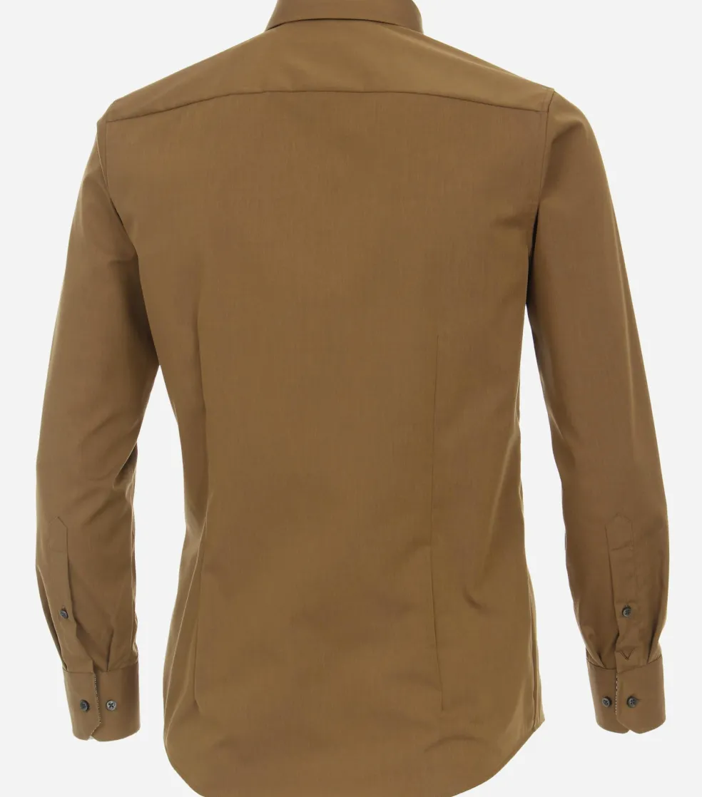 VENTI modern fit overhemd, popeline, okergeel