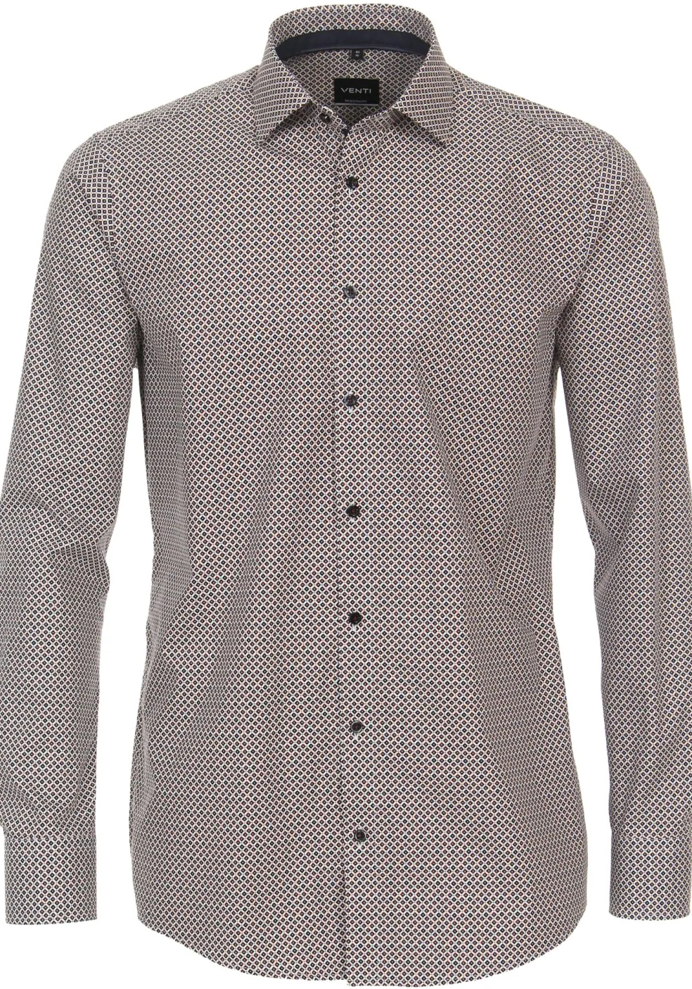 VENTI modern fit overhemd, popeline, rood dessin