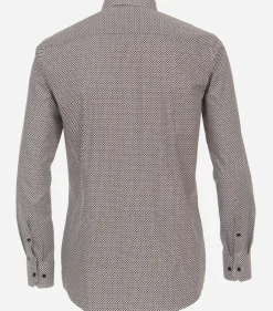 VENTI modern fit overhemd, popeline, rood dessin