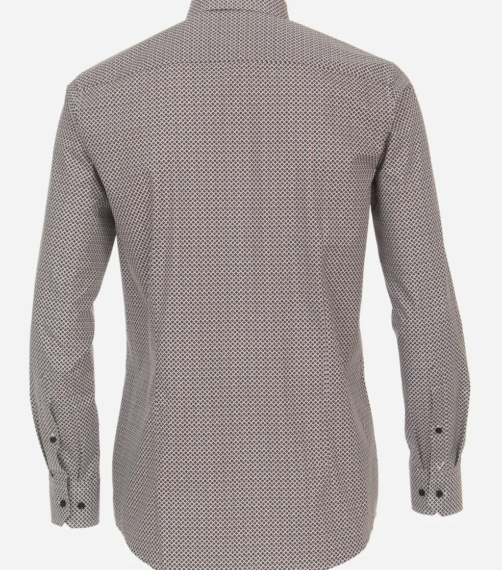 VENTI modern fit overhemd, popeline, rood dessin