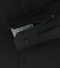 VENTI modern fit overhemd, popeline, zwart