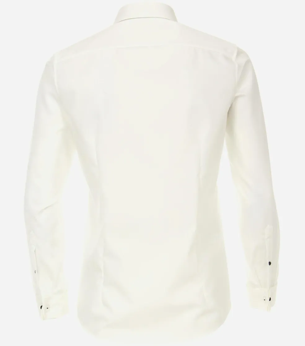 VENTI modern fit overhemd, popeline, wit met dubbele manchet