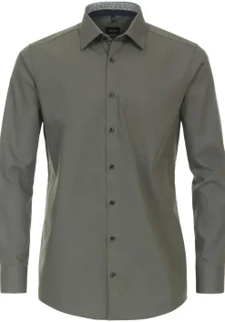 VENTI modern fit overhemd, popeline, groen