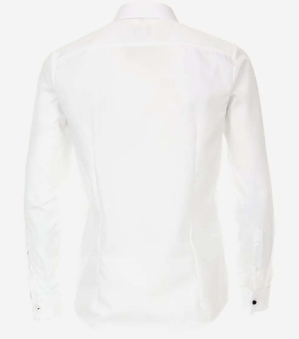 VENTI modern fit overhemd, popeline, wit met dubbele manchet
