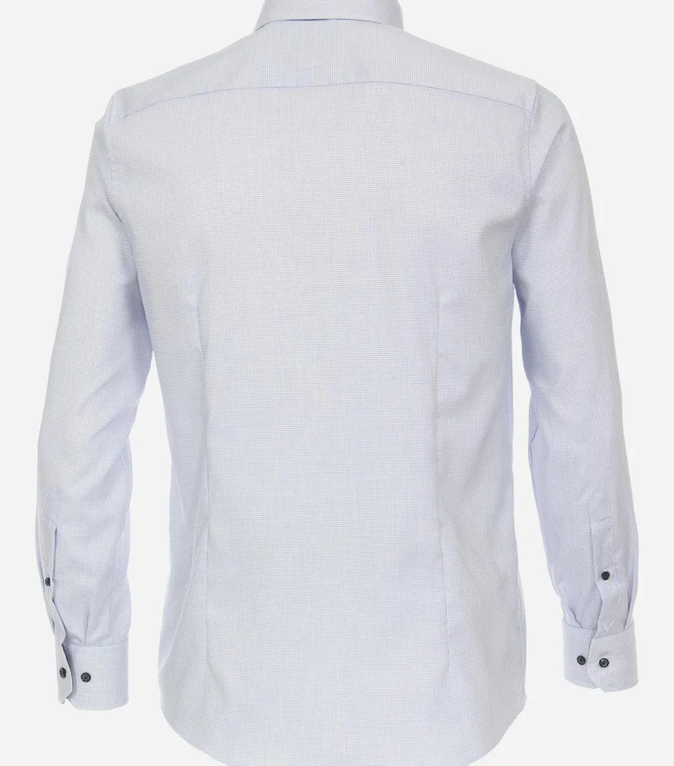 VENTI modern fit overhemd, structuur, blauw