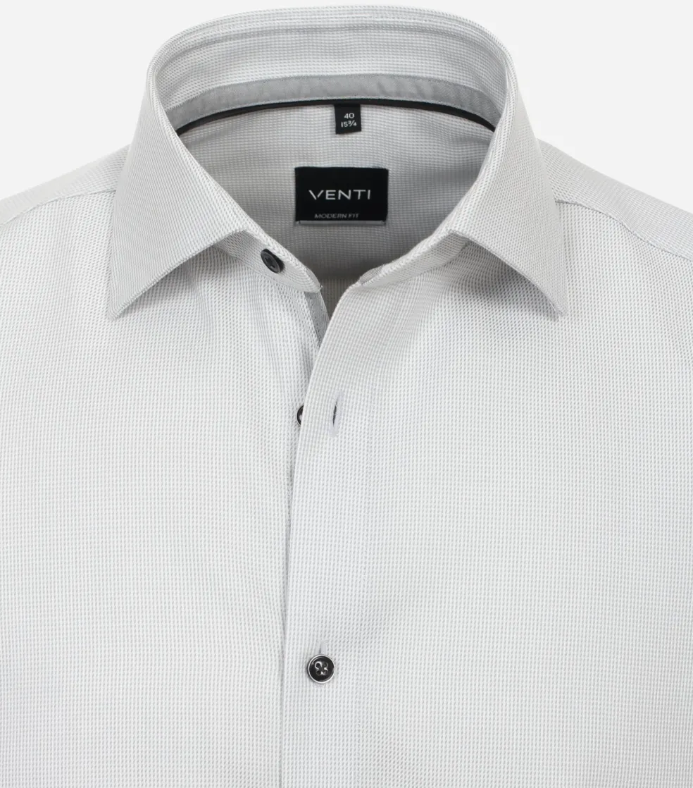 VENTI modern fit overhemd, structuur, grijs